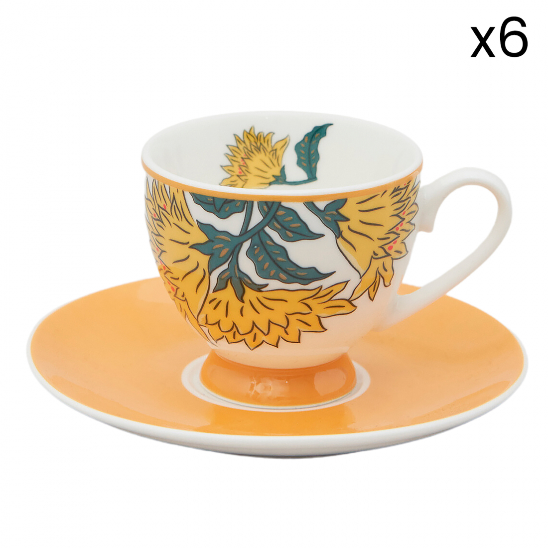 Set de tasses & soucoupes à café 'Alice' - 80 ml, 12 Pièces