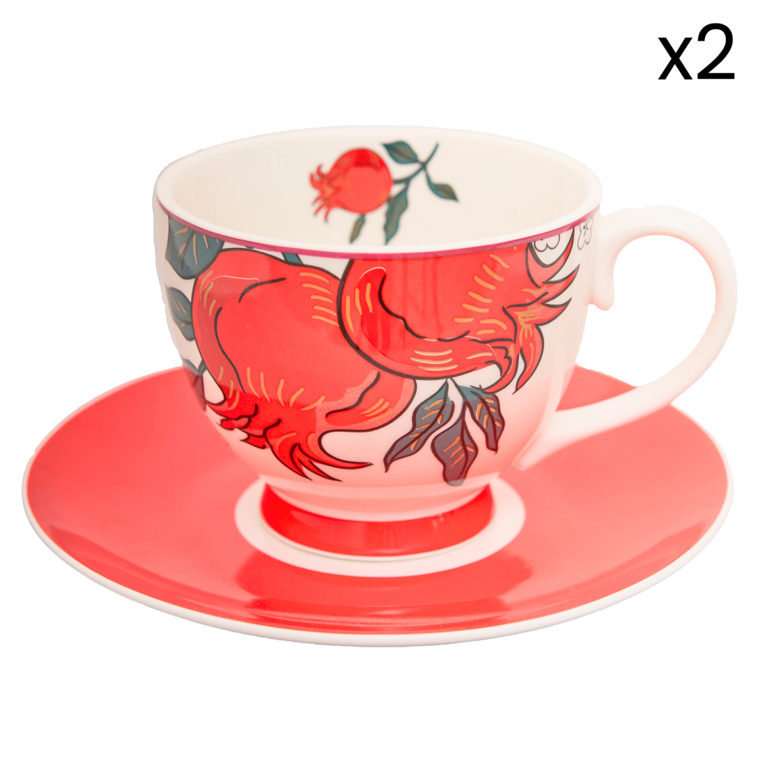 'Alice' Cup with Saucer - 300 ml, 4 Pieces