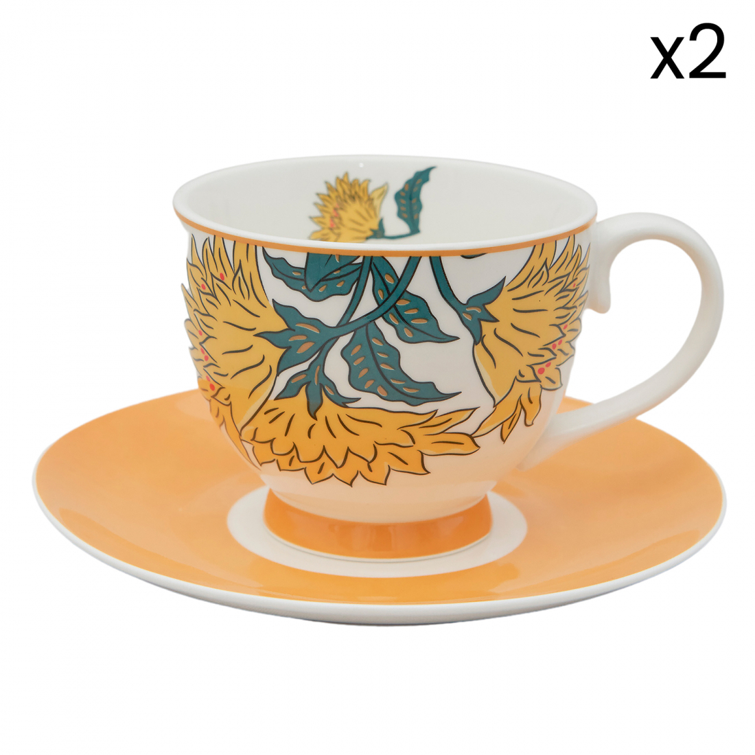 'Alice' Cup with Saucer - 300 ml, 4 Pieces