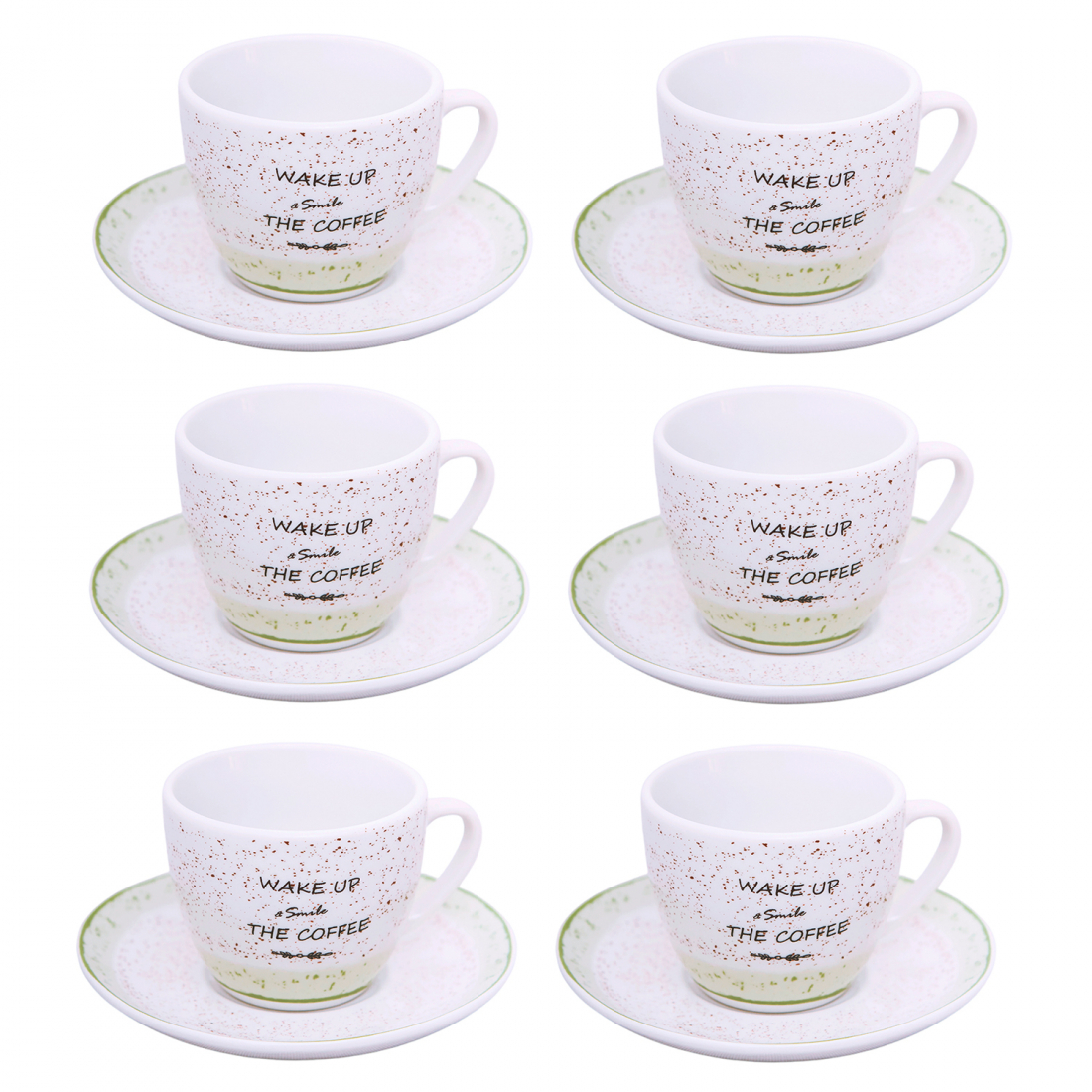 Set de tasses & soucoupes à café 'Granelli' - 80 ml, 12 Pièces