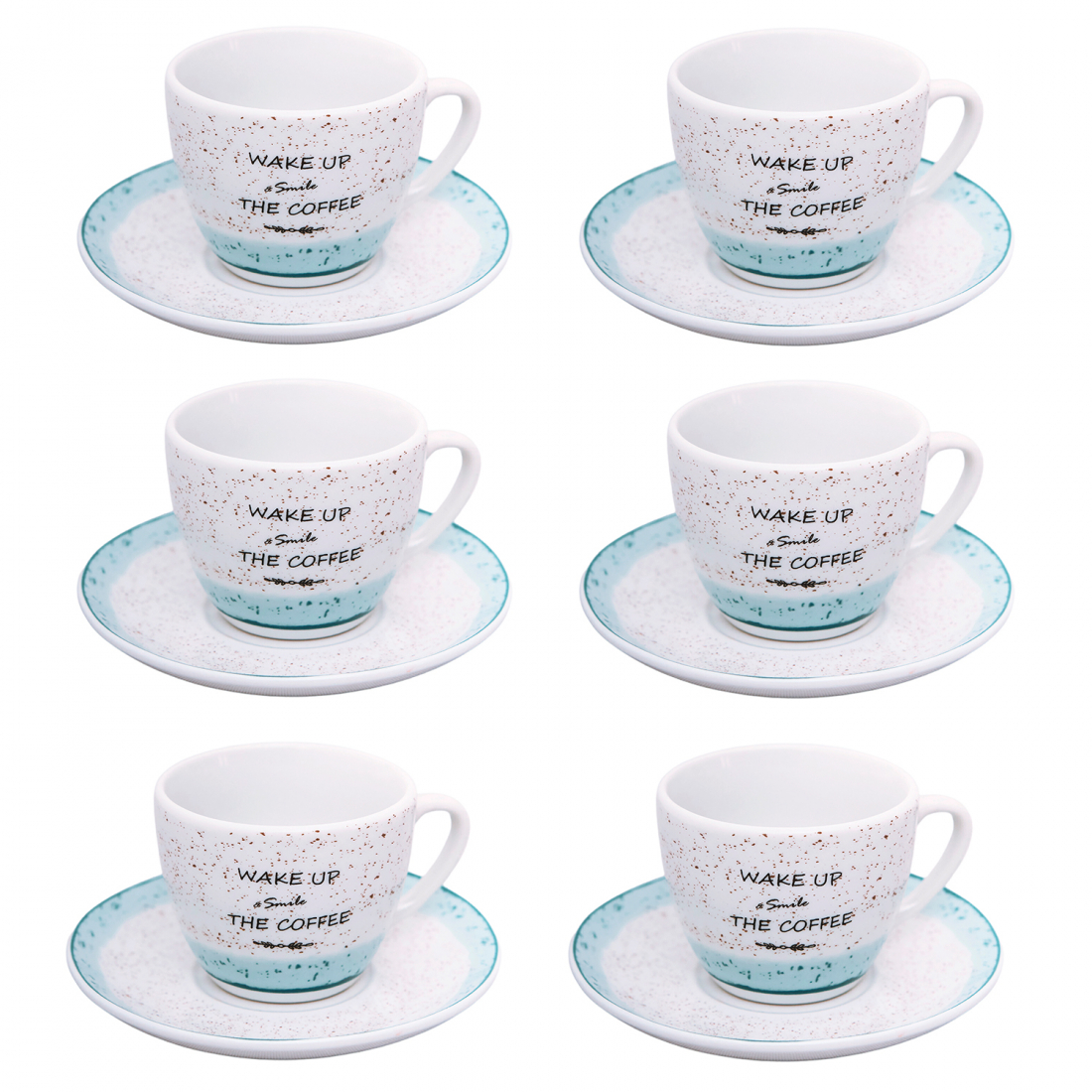 'Granelli' Coffee Cup & Saucer Set - 80 ml, 12 Pieces