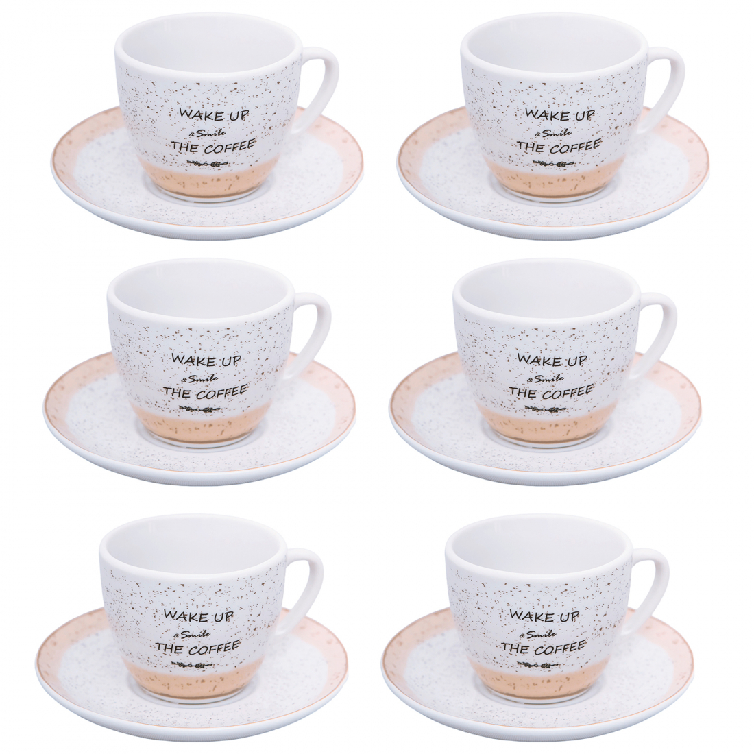 Set de tasses & soucoupes à café 'Granelli' - 80 ml, 12 Pièces