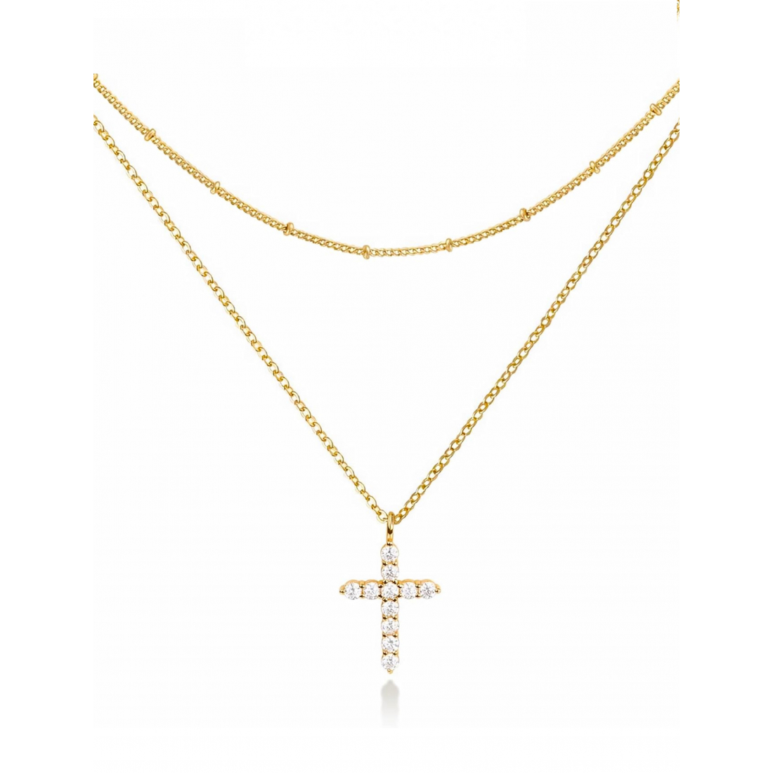 Collier 'Layer Cross Embelished' pour Femmes