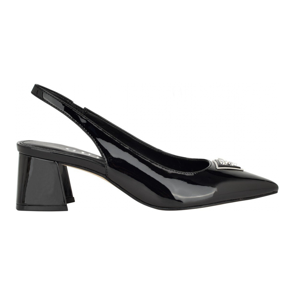 'Zanda Pointed Toe Block Heel' Pumps mit Fersenriemen für Damen