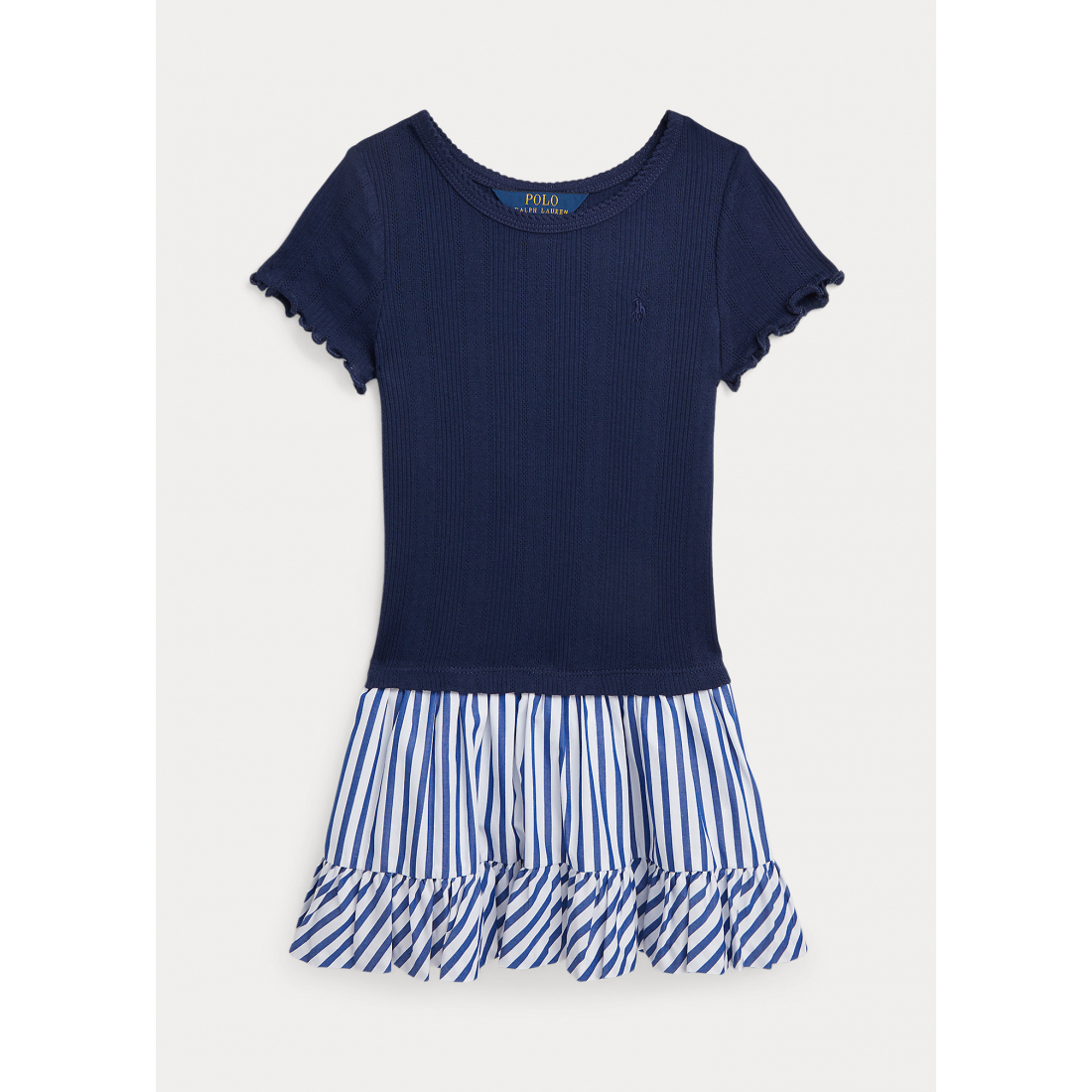 'Pointelle' Kleid mit kurzem Ärmeln für Kleine Mädchen