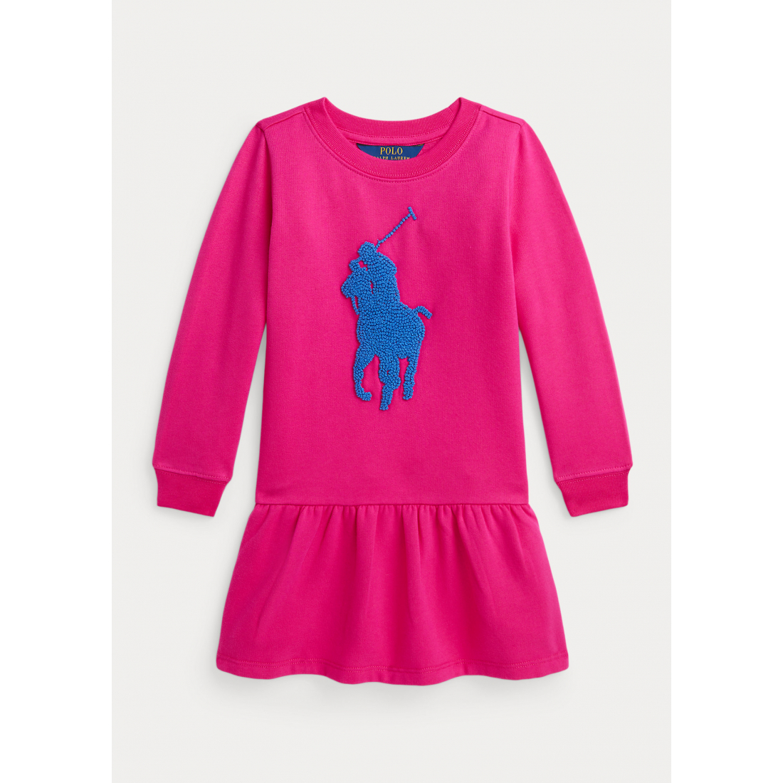 Little Girl's 'French Knot Big Pony' Long-Sleeved Dress