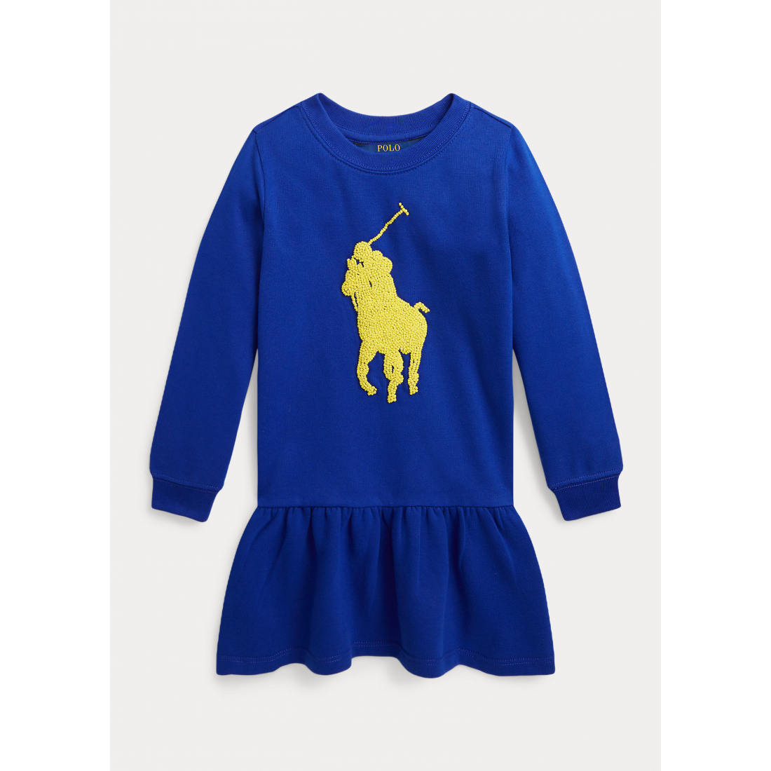Little Girl's 'French Knot Big Pony' Long-Sleeved Dress