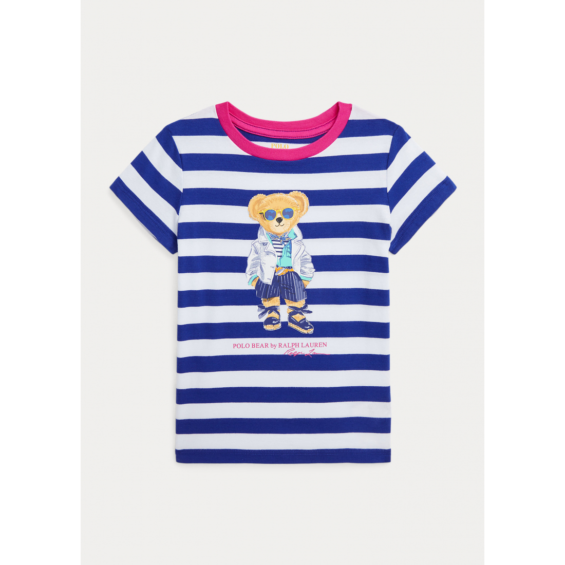 Little Girl's 'Striped Polo Bear' T-Shirt