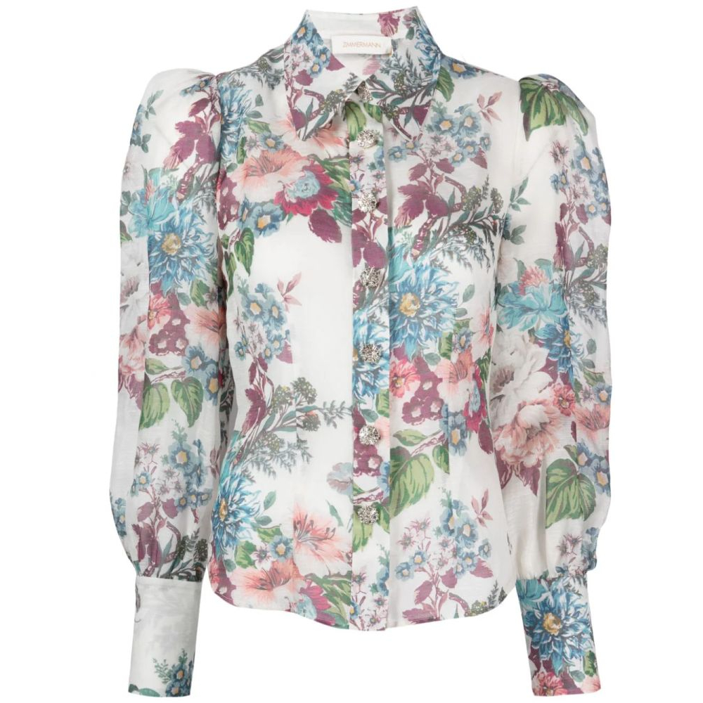 'Floral-Print' Hemd für Damen