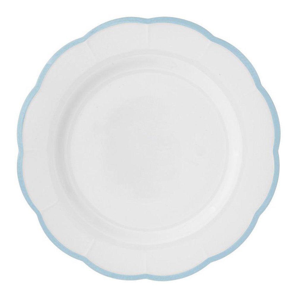 'Scalloped Light Blue Rim' Dinner Plate - 27.5 cm