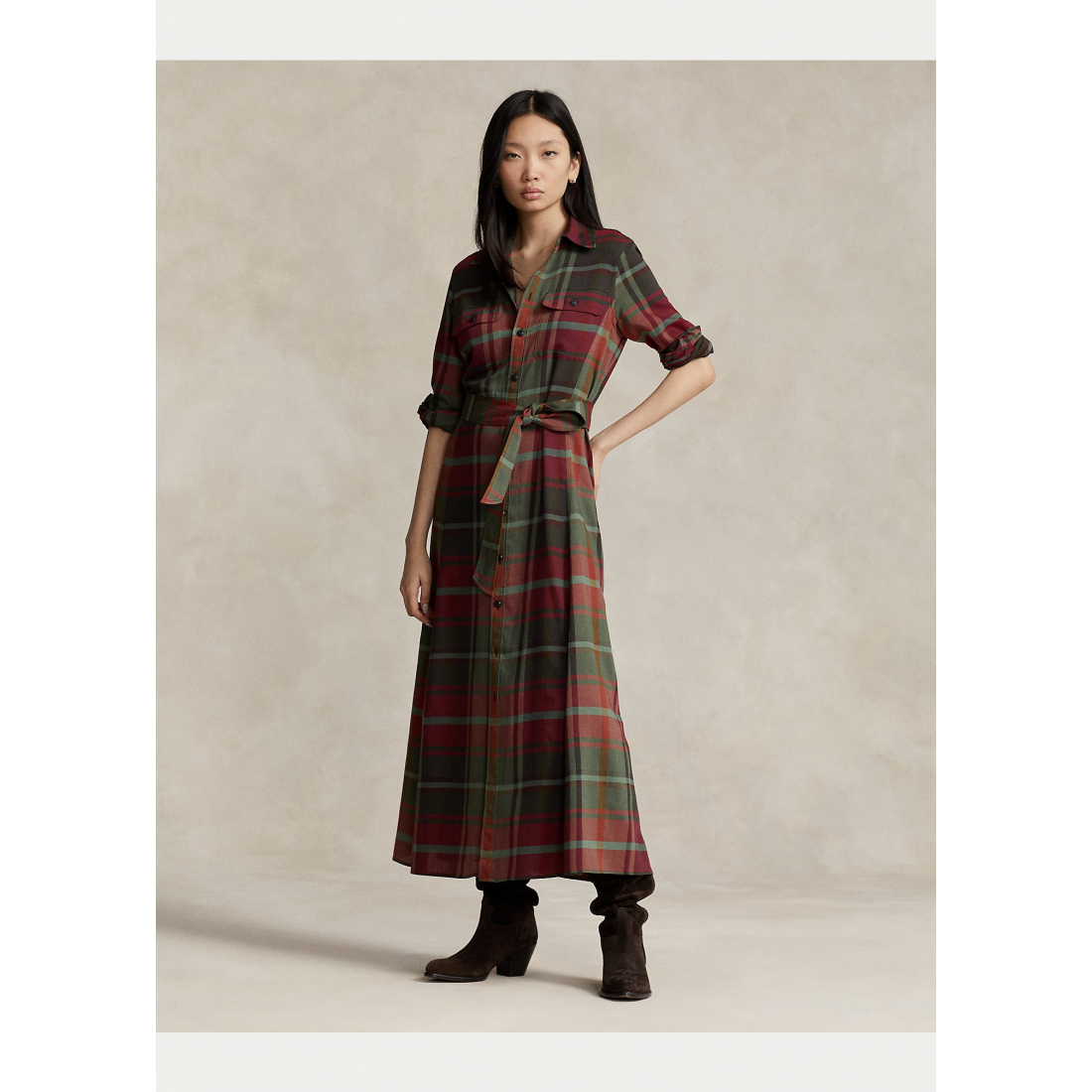 'Belted Plaid' Kleid für Damen