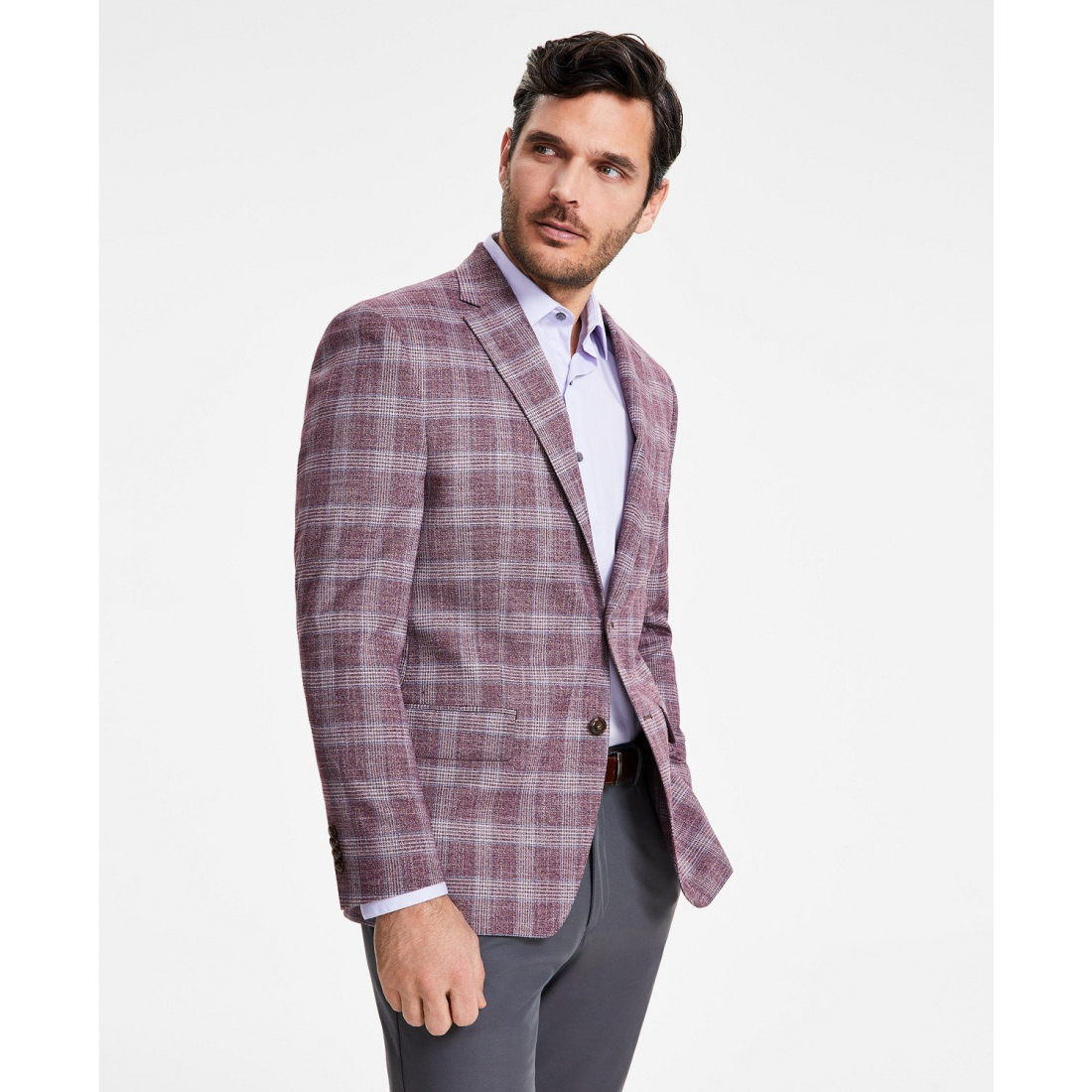 Men's 'Berry Plaid Sport' Coat