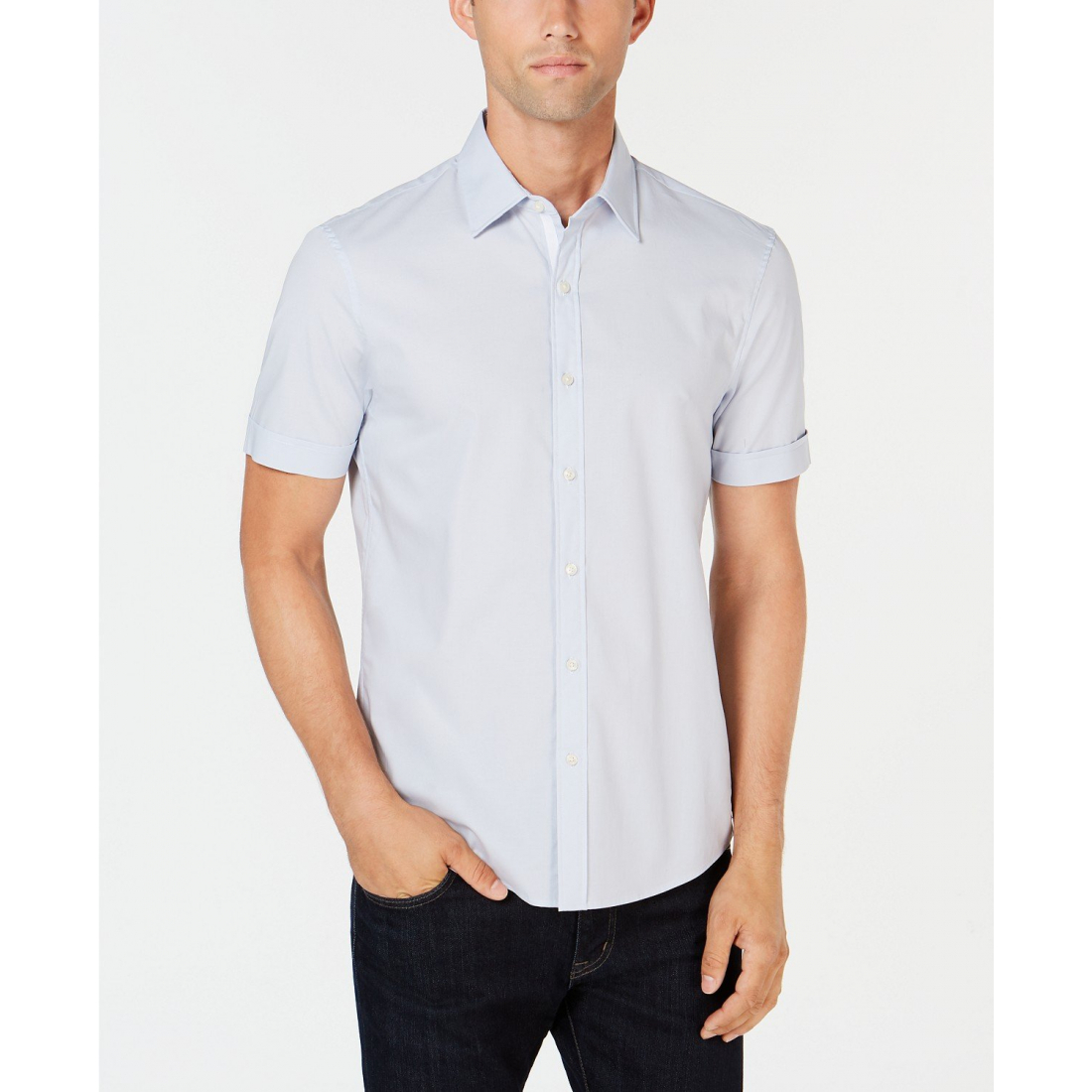 Men's 'Solid Stretch Button-Front' Short sleeve shirt