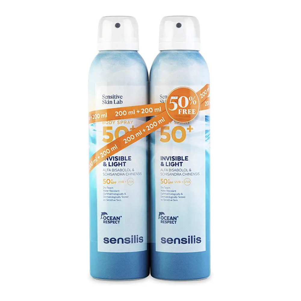 'Invisible & Light SPF50+' Sunscreen Spray - 200 ml, 2 Pieces