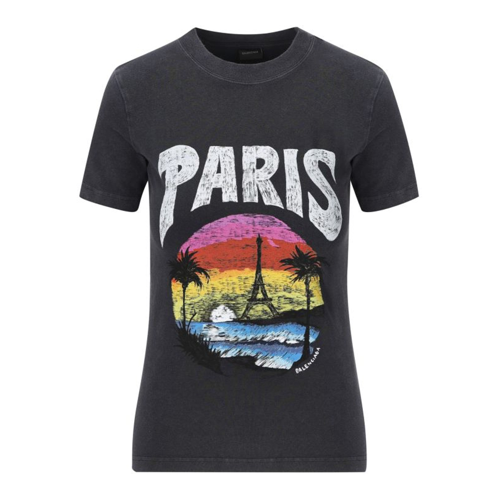 'Paris Tropical Motif' T-Shirt für Herren