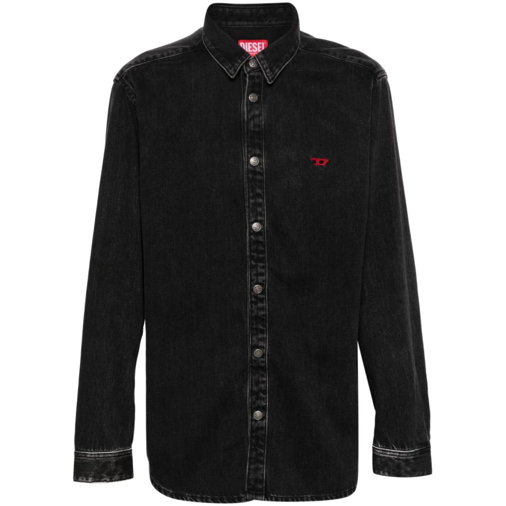 Men's 'D-Simply Logo-Embroidered' Denim Shirt