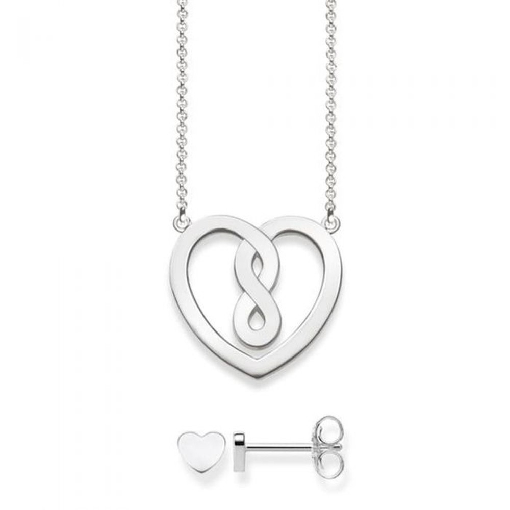 'Infinity Heart' Halskette & Ohrringe Set für Damen