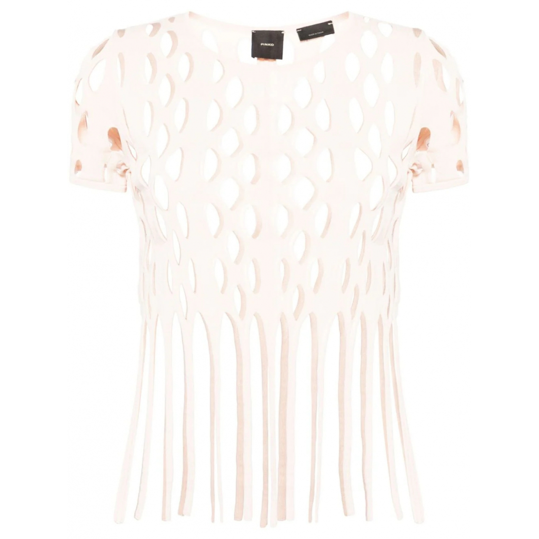 T-shirt 'Fringed Open-Knit' pour Femmes