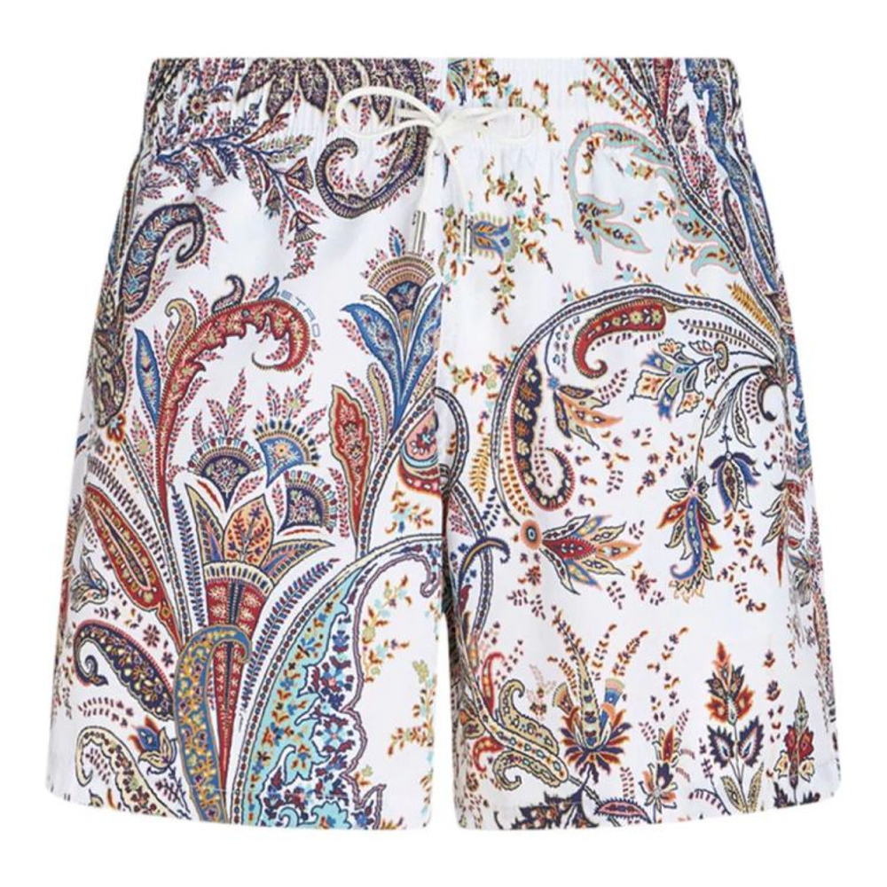 Men's 'Paisley Drawstring' Swimming Shorts