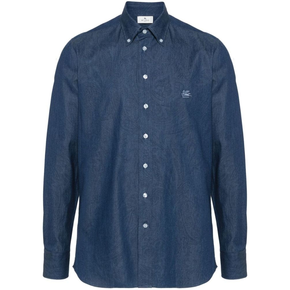 'Paisley Washed' Denim-Hemd für Herren