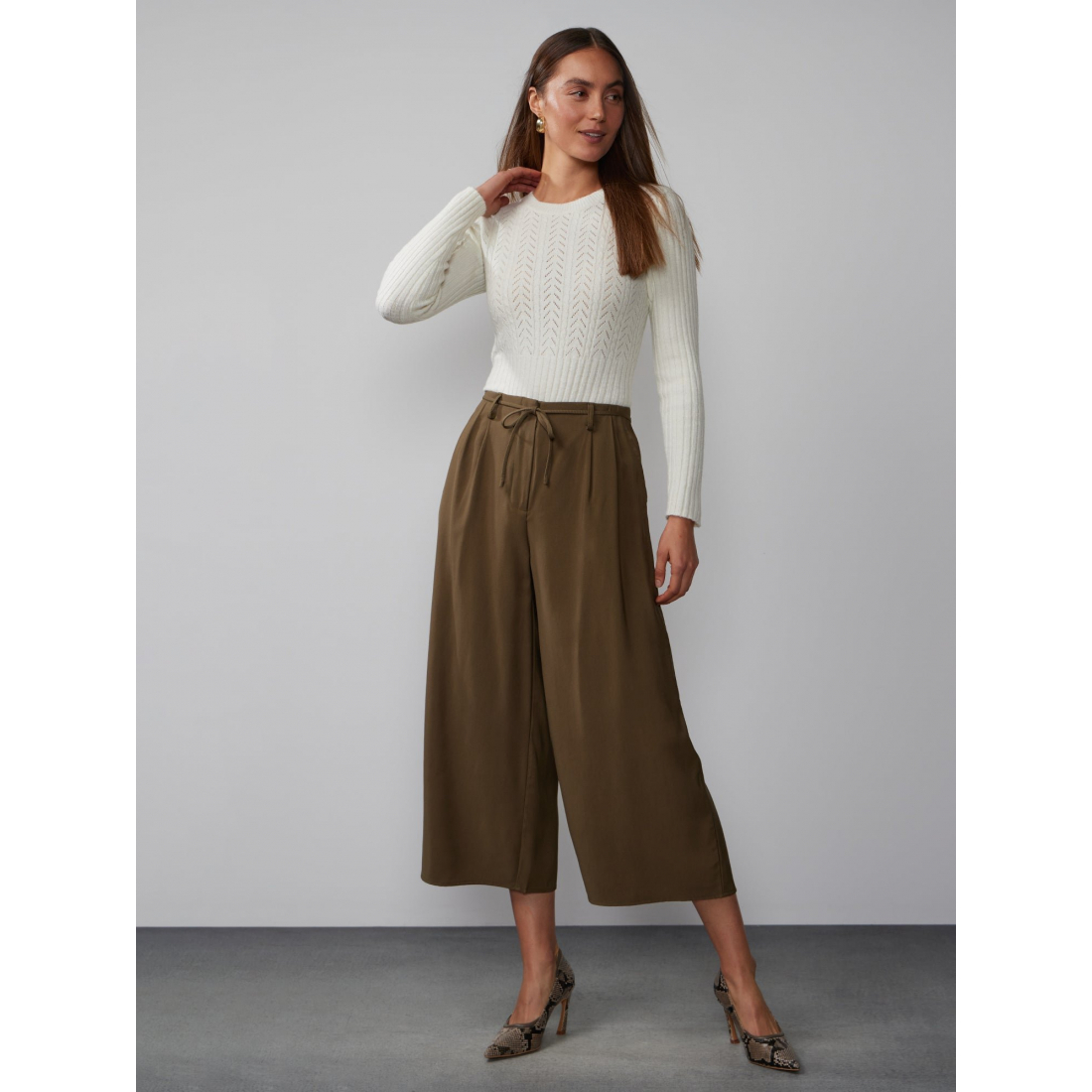 'Tie Belt Culotte' Hose für Damen