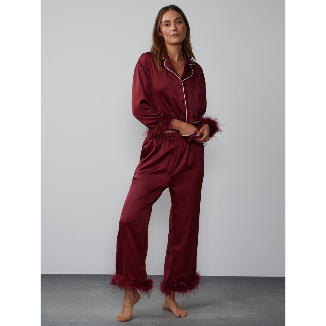 'Feather Hem' Pyjama-Hose für Damen