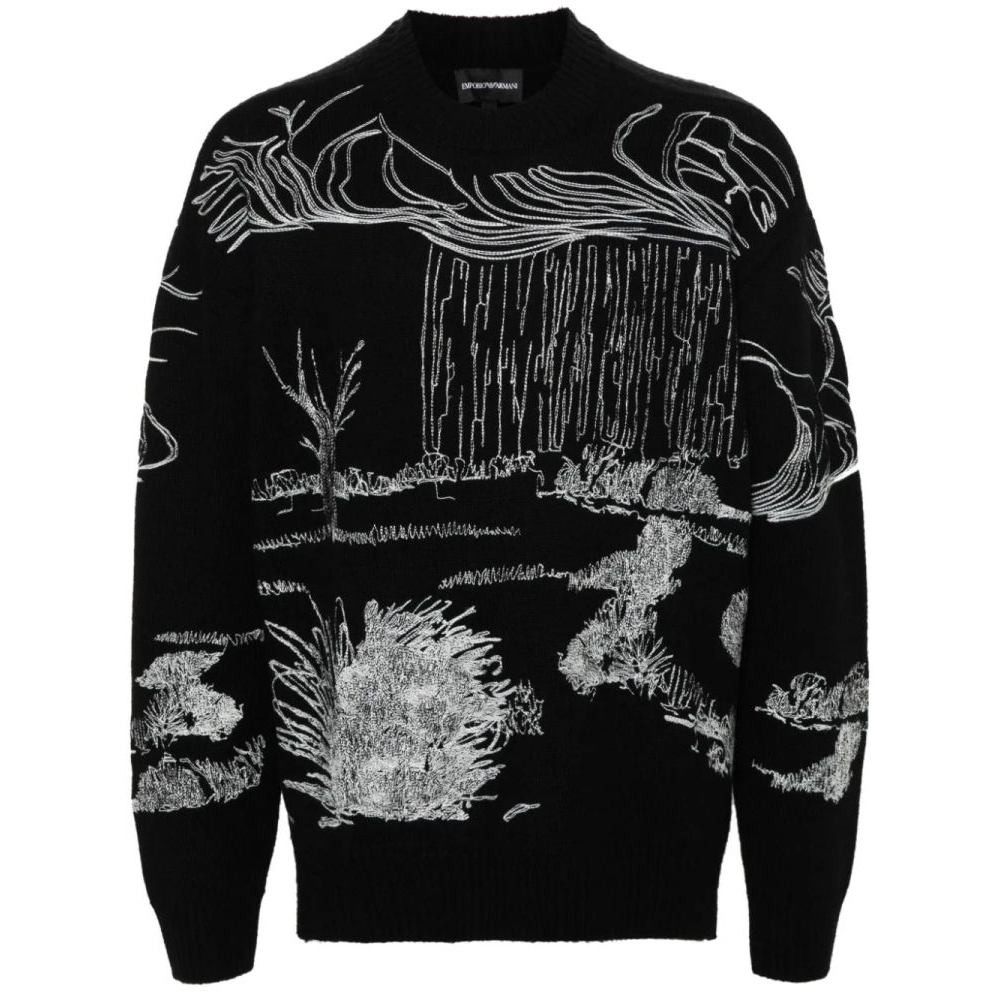 Pull 'Embroidered Abstract-Pattern' pour Hommes