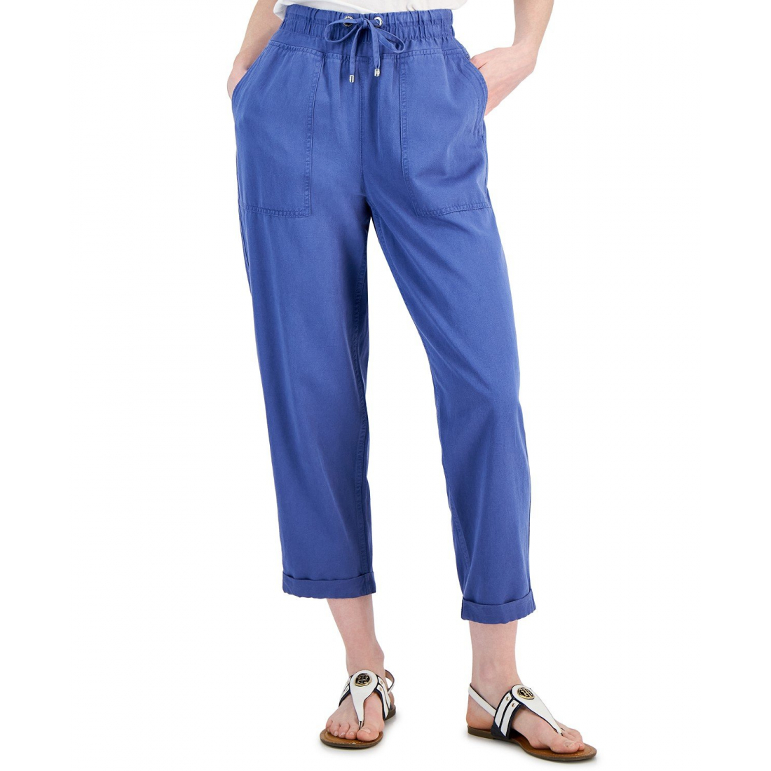 'High Rise Cuffed Twill Pants' für Damen