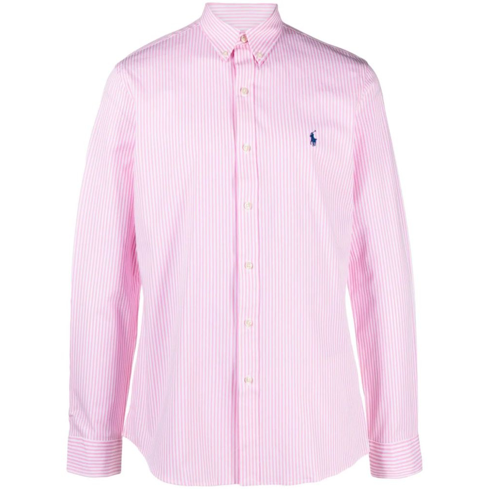 Chemise 'Embroidered-Logo Striped' pour Hommes