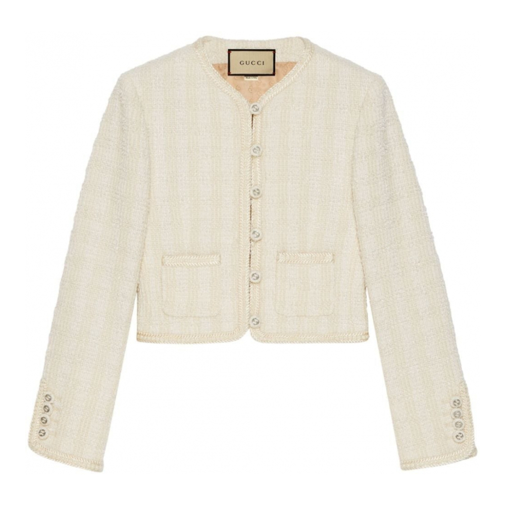 'Tweed' Crop Jacke für Damen