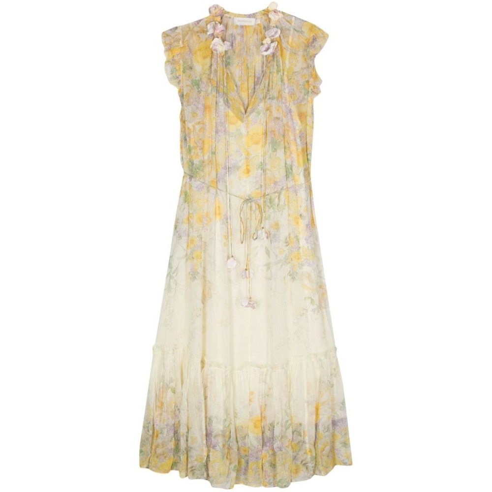 'Harmony Floral-Appliqué' Maxi Kleid für Damen