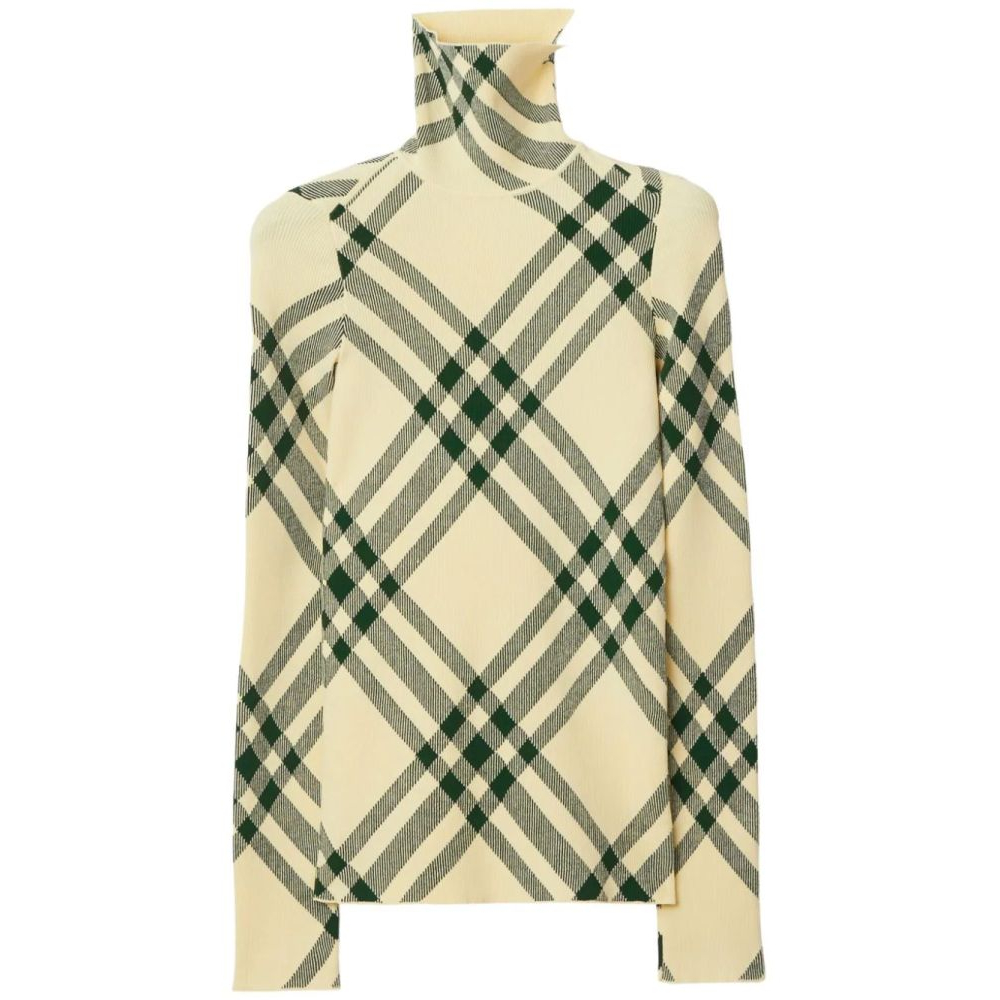 'Check-Pattern' Rollkragenpullover für Damen