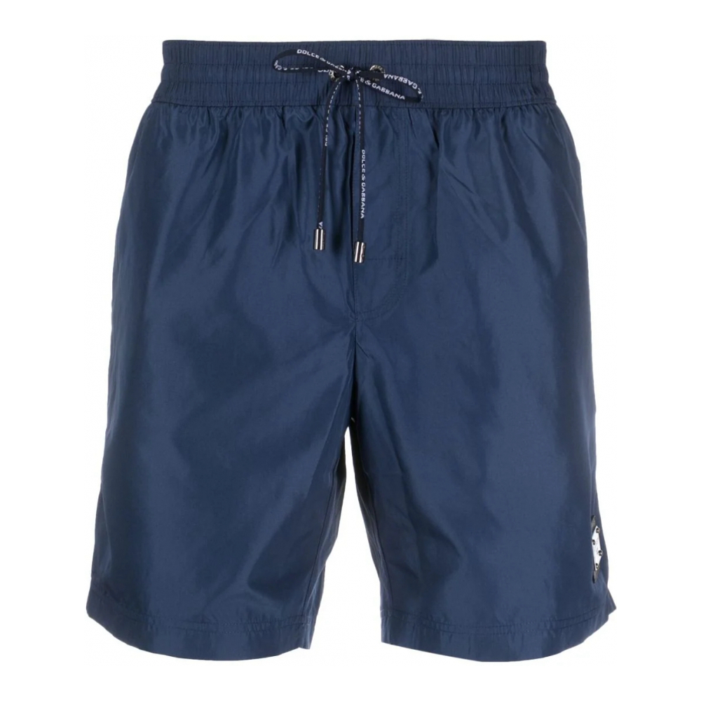 Men's 'Logo Plaque Drawstring' Swimming Shorts