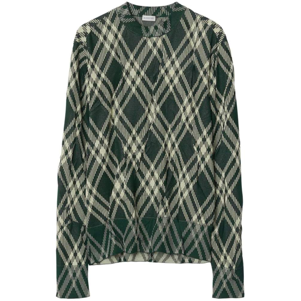 'Plaid-Check Crinkled-Effect' Pullover für Herren