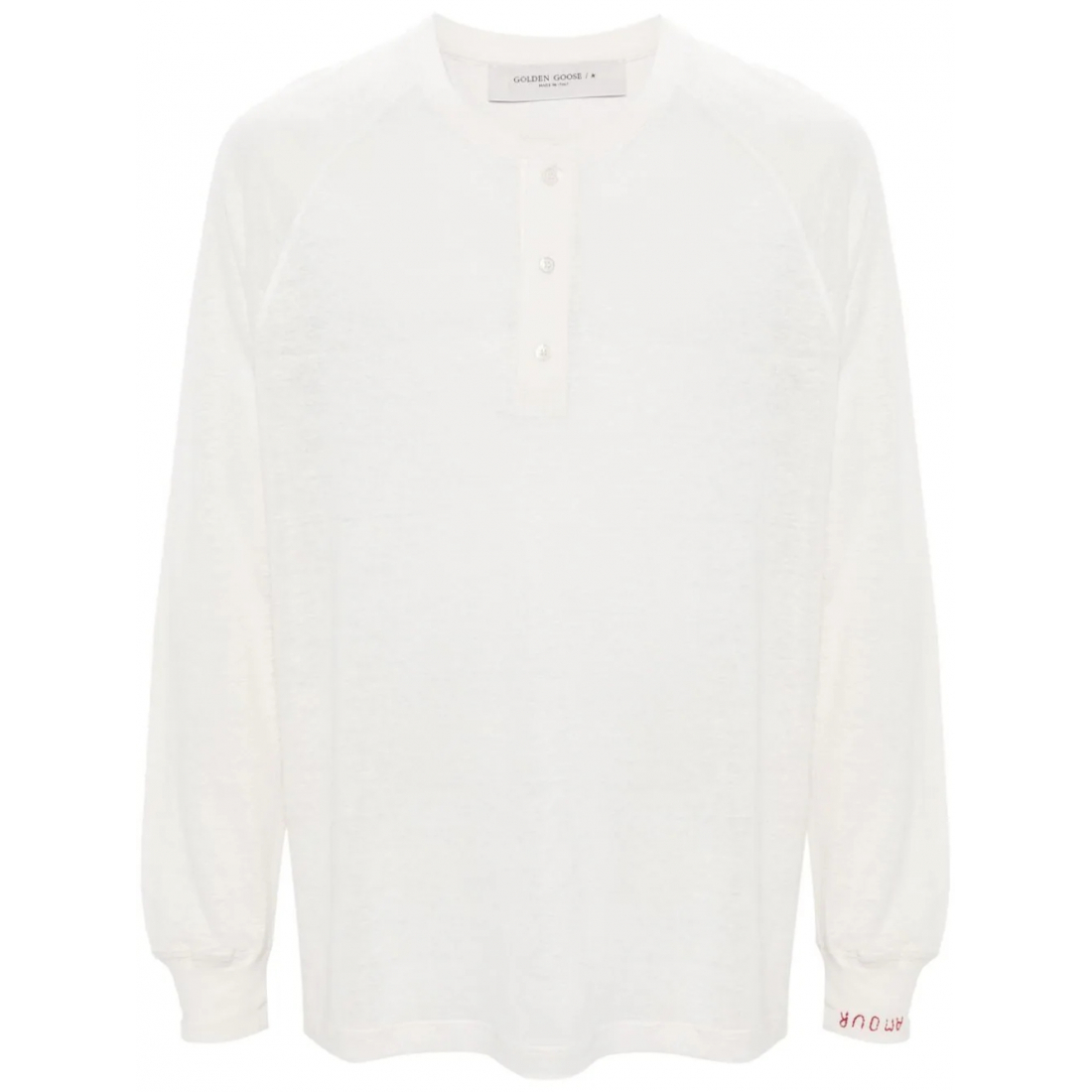 Henley 'Slogan-Embroidered' pour Hommes