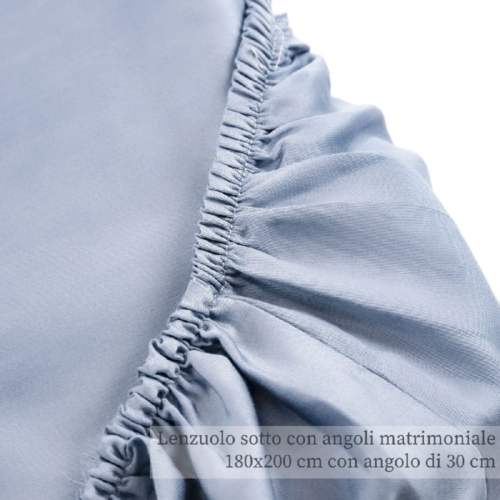 'Satin' Double Fitted Sheet - 200 x 180 x 30 cm