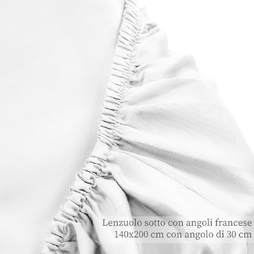 'Satin French' Fitted Sheet - 200 x 140 x 30 cm