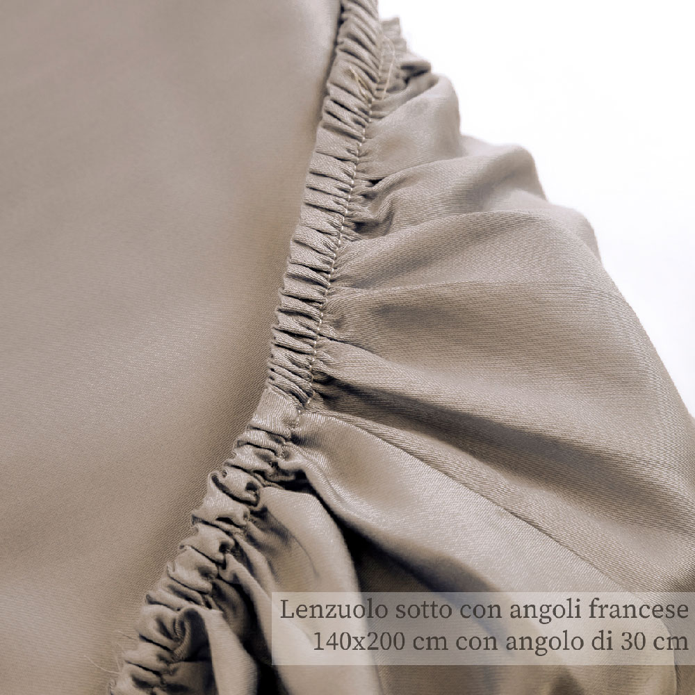 'Satin' French Size Fitted Sheet - 200 x 140 x 30 cm