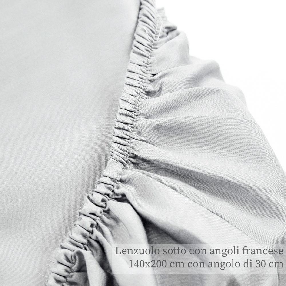 'Satin' French Size Fitted Sheet - 200 x 140 x 30 cm