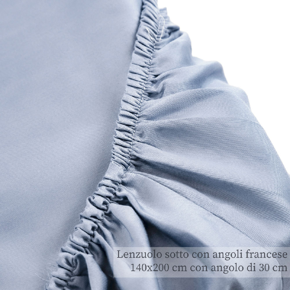 'Satin' French Size Fitted Sheet - 200 x 140 x 30 cm