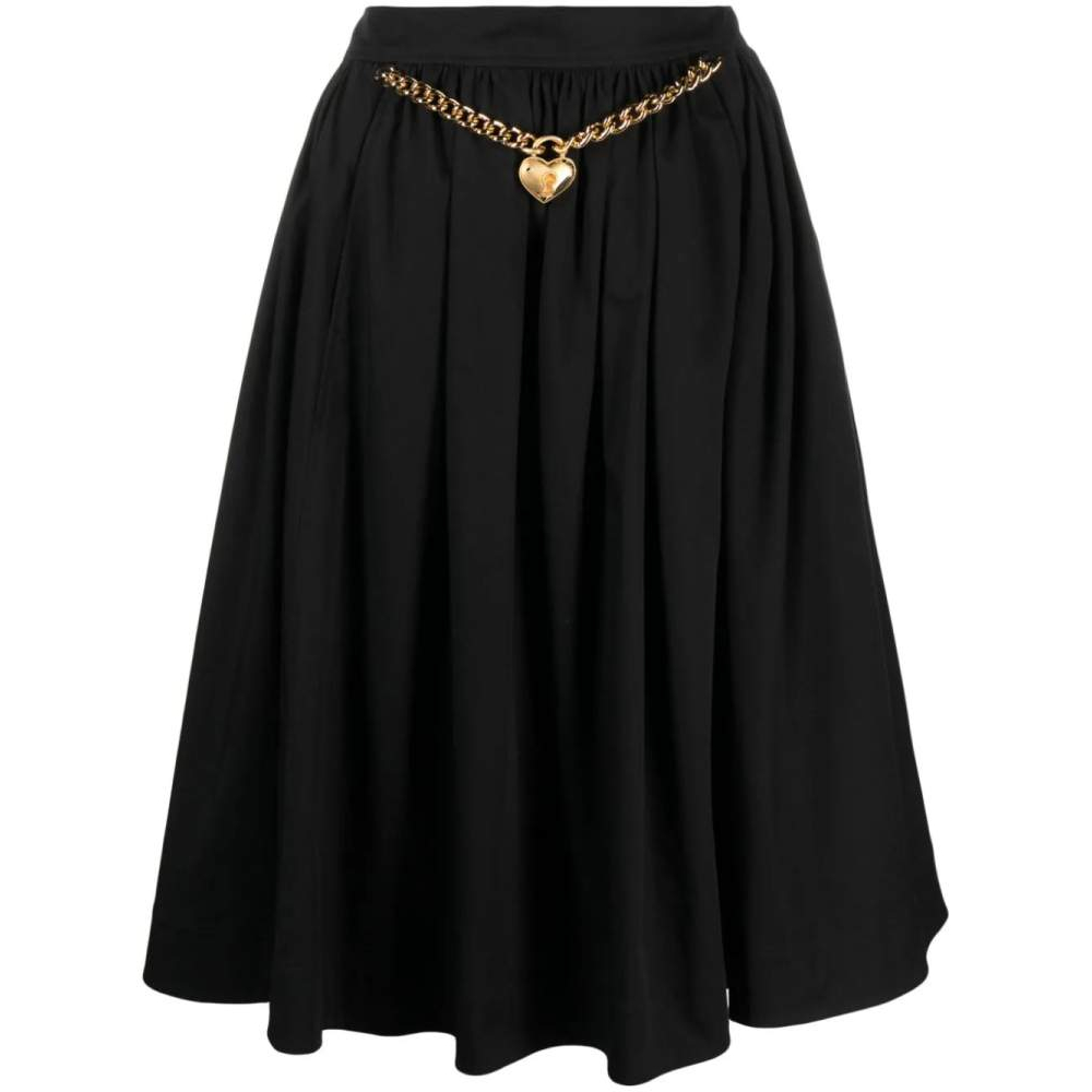 Women's 'Heart-Charm Ruched' Midi Skirt