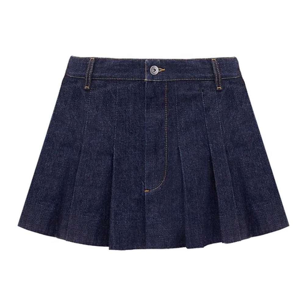 Women's 'Pleated' Denim Skirt