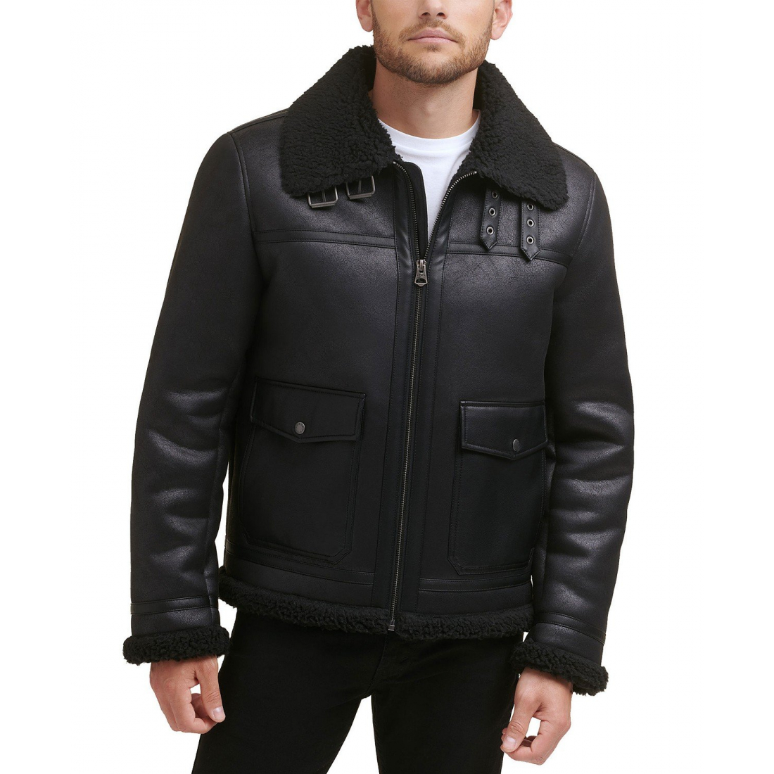 'Faux Shearling Shortie Rancher' Jacke für Herren