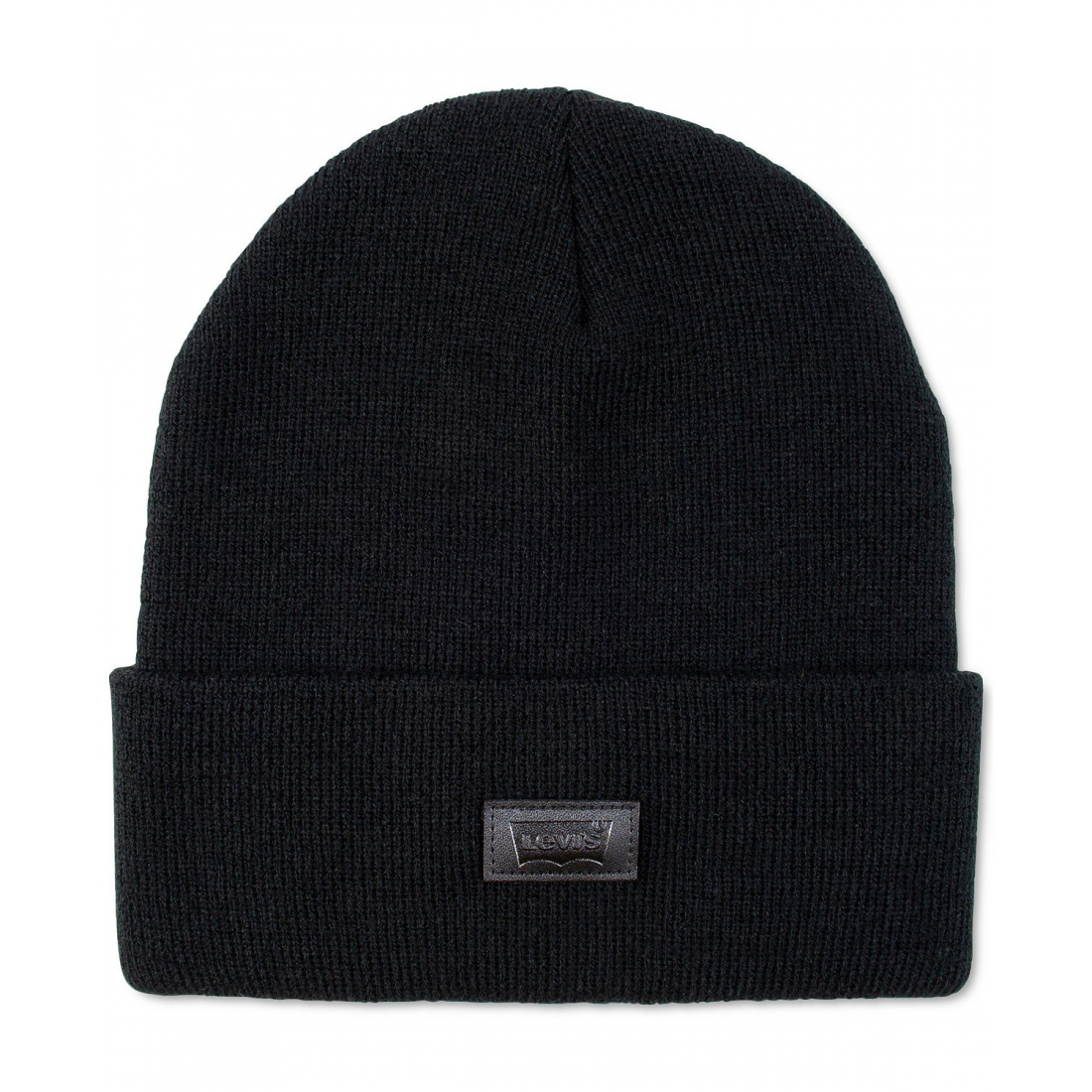 Men's 'All Season Comfy Leather Logo Patch Hero' Beanie