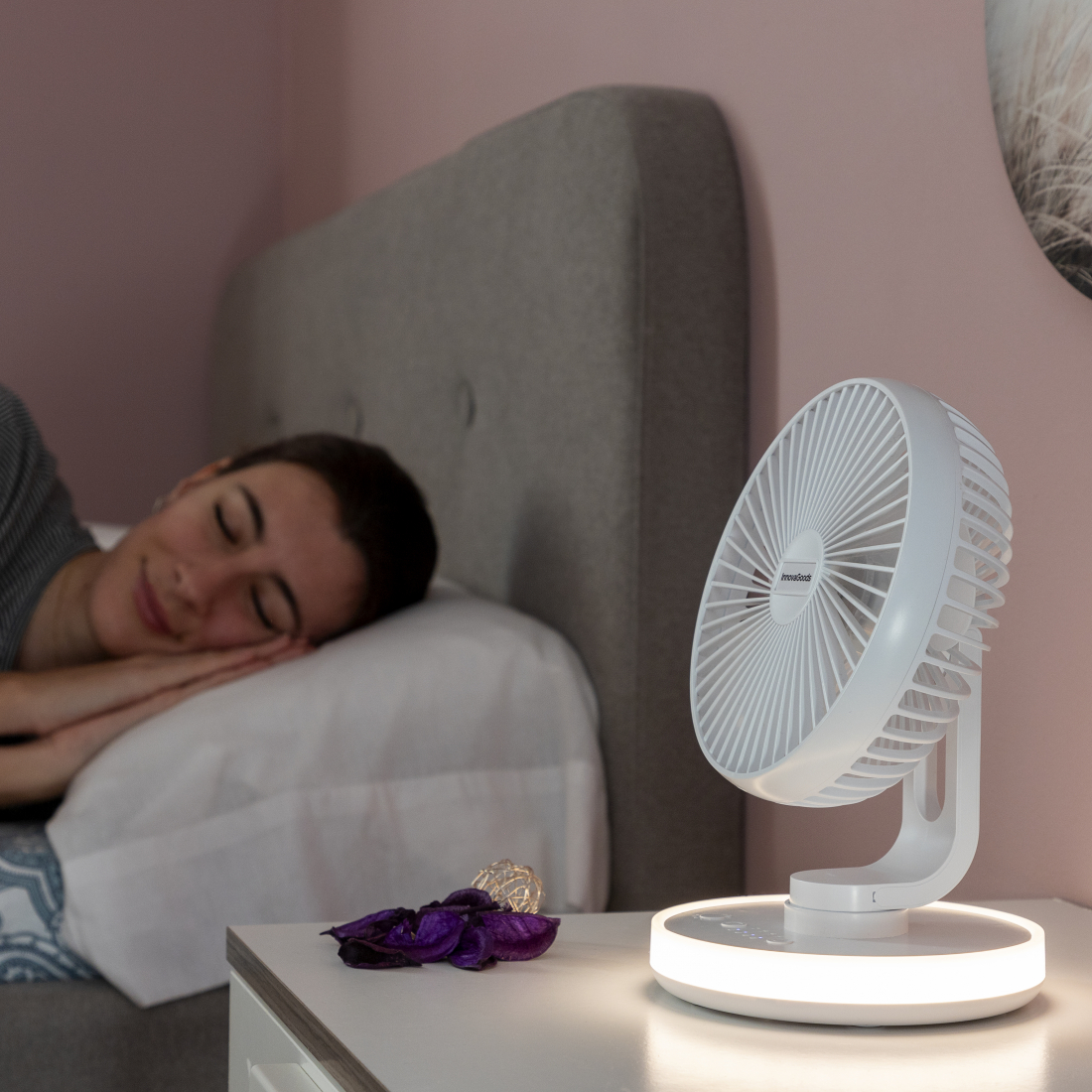 Tischventilator mit Akku und LED FanLed 4000 mAh