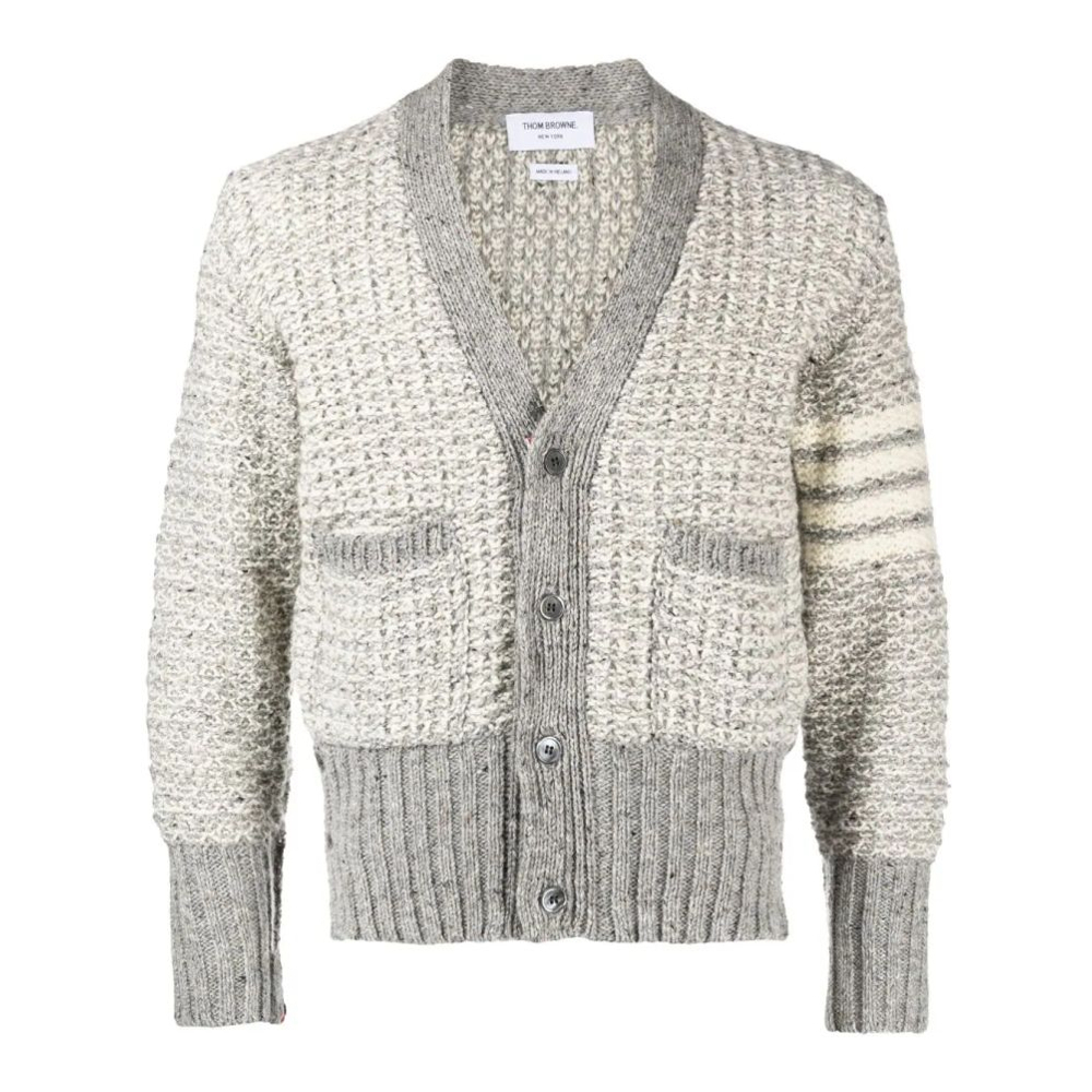 '4-Bar Mélange-Effect' Strickjacke für Herren