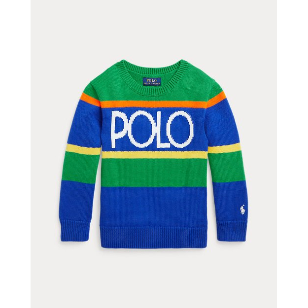 Little Kid's 'Logo Striped' Sweater