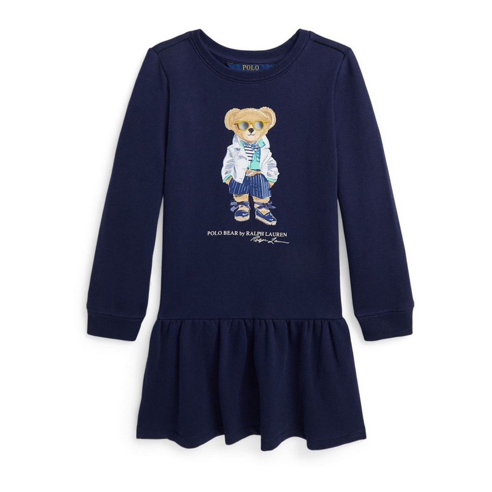 'Polo Bear' Kleid mit langen Ärmeln für kleinkind & kleine Mädchen