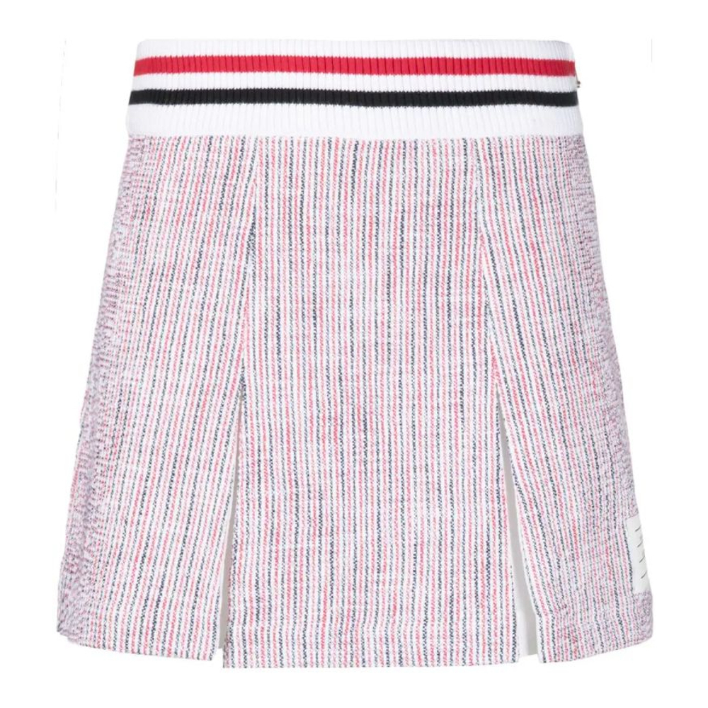 'Tweed Seersucker Pleated' Mini Rock für Damen