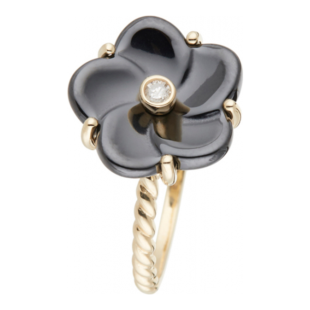 Bague 'Fleur Noire' pour Femmes